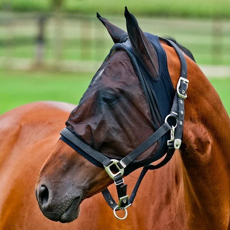 HorZe Fly Hood with Elasthan Cob Black - Image 2