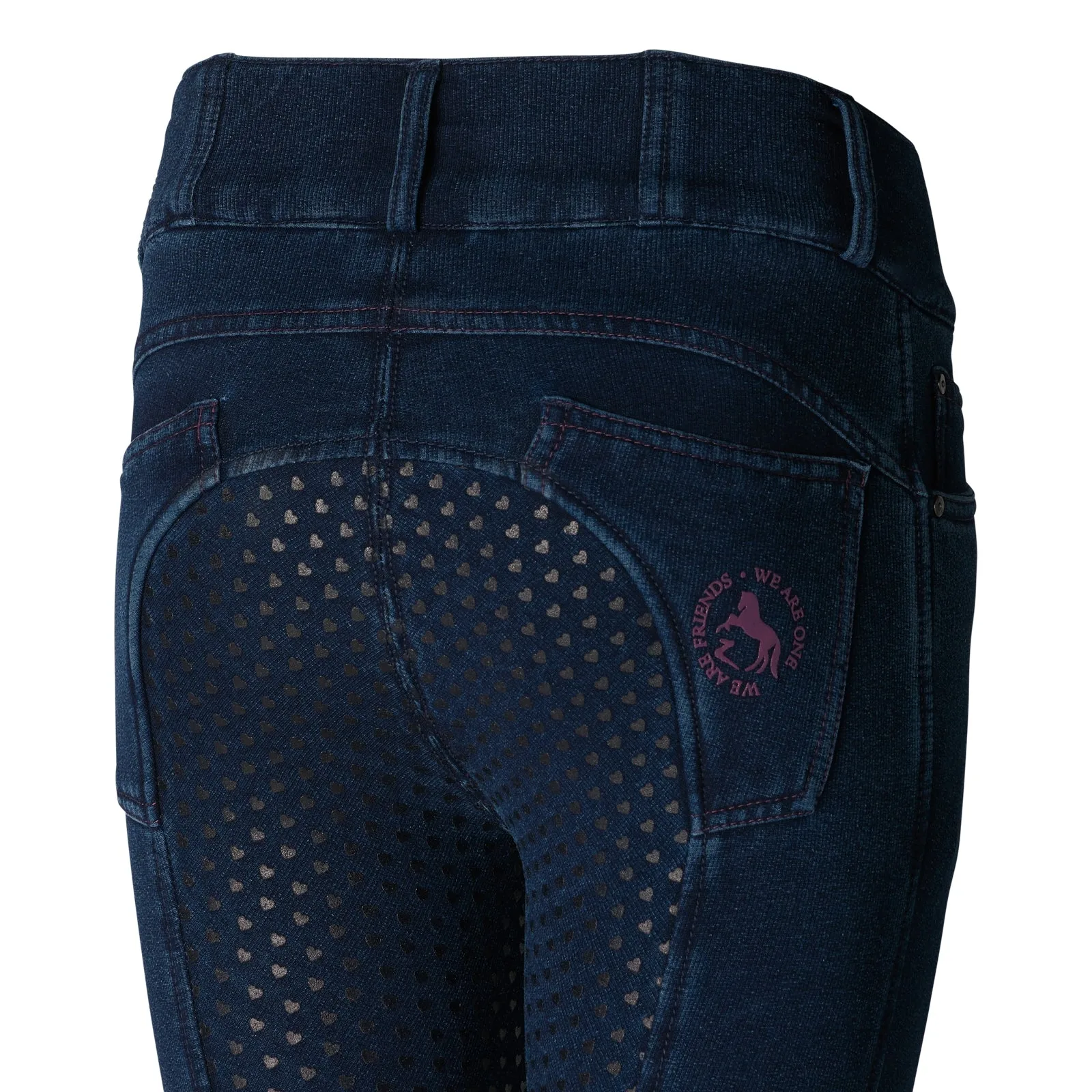 Horze Kids Kacy Denim Winter Full Seat Breeches - Image 2