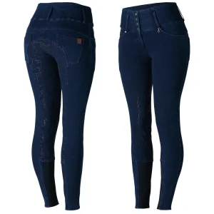 Horze Ladies Kacy Denim Winter Full Seat Breeches
