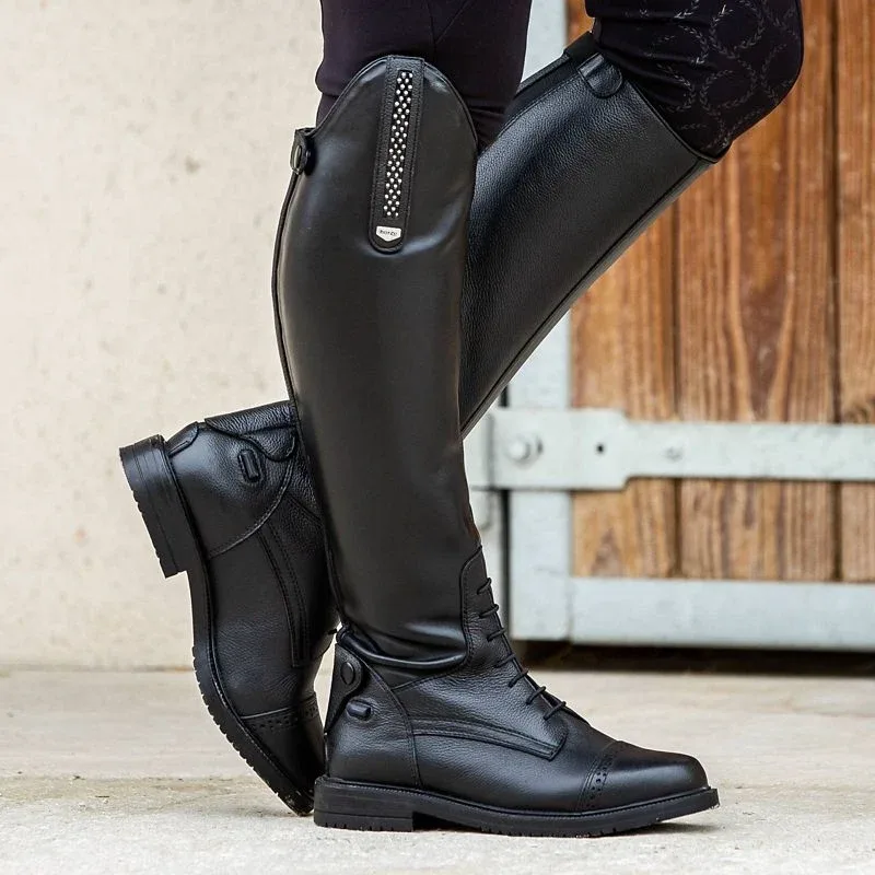 Horze Ladies Verona Tall Field Boots 6 Regular Bla - Image 2