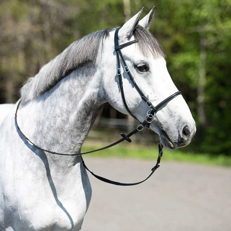 Horze Leather Bitless Bridle Cob Black - Image 2