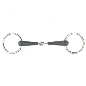 Horze Loose Ring Jointed Rubber Bit 4 in Black
