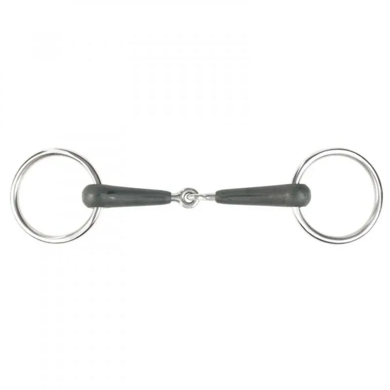 Horze Loose Ring Jointed Rubber Bit 4 in Black
