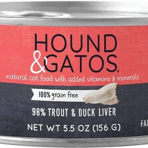 Hound and Gatos Cat Grain-Free Trout and Duck Liver, 5.5 oz each, Case of 24