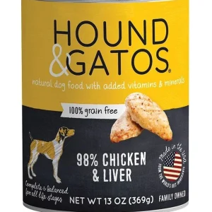 Hound And Gatos Dog Grain-Free Chicken And Liver, 13 oz each, Case of 12