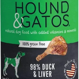 Hound and Gatos Dog Grain-Free Duck and Liver, 13 oz each, Case of 12