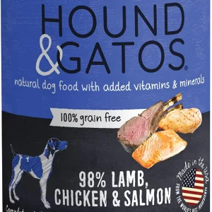 Hound And Gatos Dog Grain-Free Lamb Chicken And Salmon, 13 oz each, Case of 12