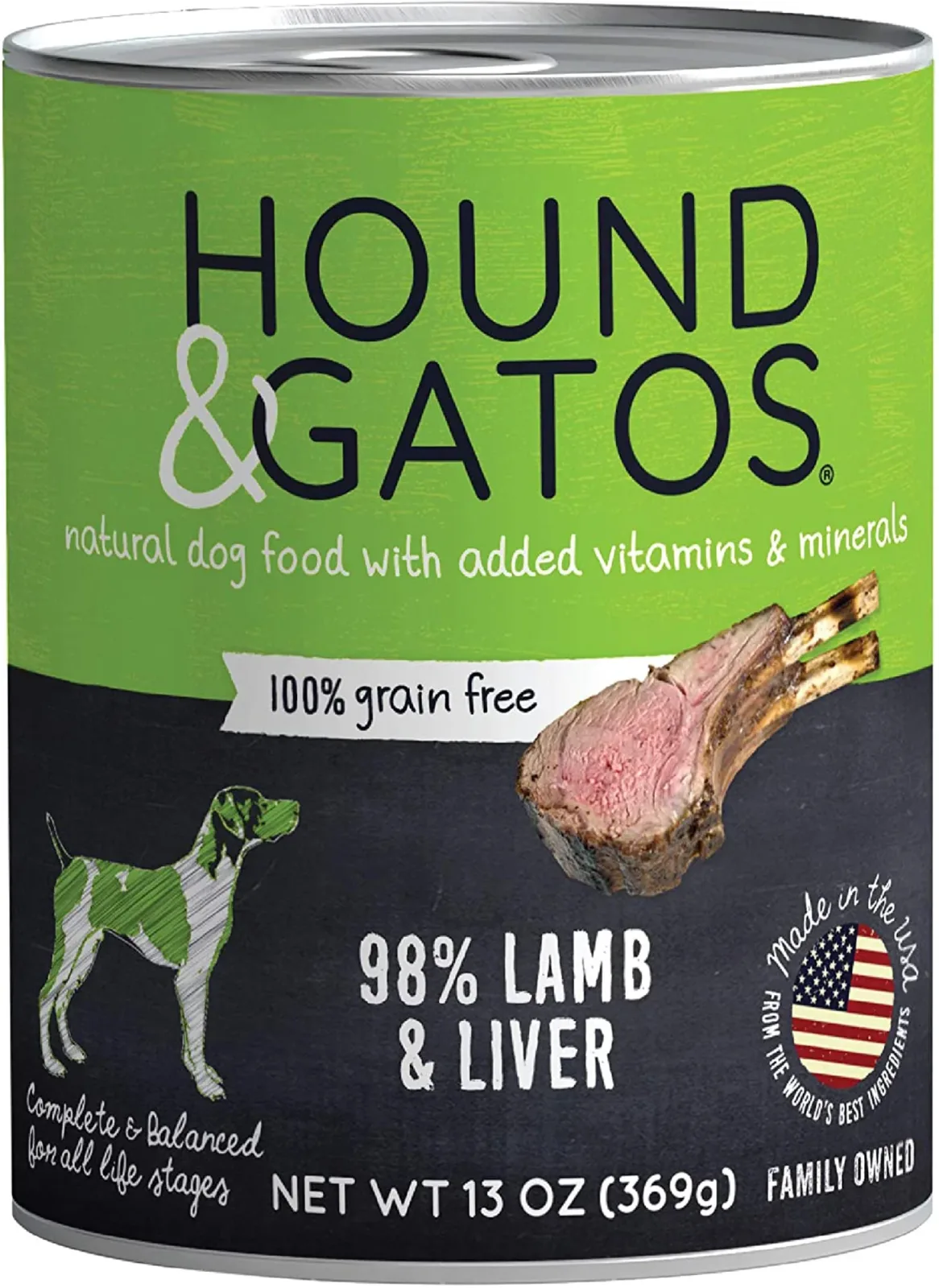 Hound And Gatos Dog Grain-Free Lamb Lamb Liver, 13 oz each, Case of 12