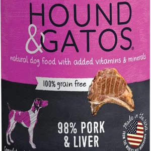 Hound And Gatos Dog Grain-Free Pork And Liver, 13 oz each, Case of 12