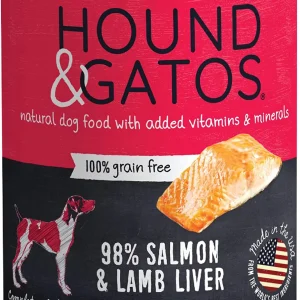 Hound And Gatos Dog Grain-Free Salmon And Lamb Liver, 13 oz each, Case of 12