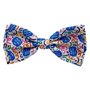 Huxley & Kent Happy Got Me Day Dog Bow Tie - Large