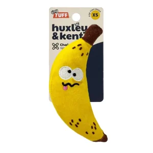 Huxley & Kent Tiny Tuff Bruiser Banana Plush Squeaker Crinkle Dog Toy