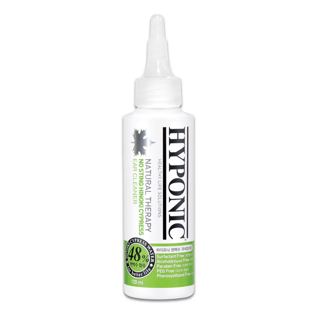 HYPONIC No Sting Hinoki Cypress Ear Cleaner For Dogs, 120 mL