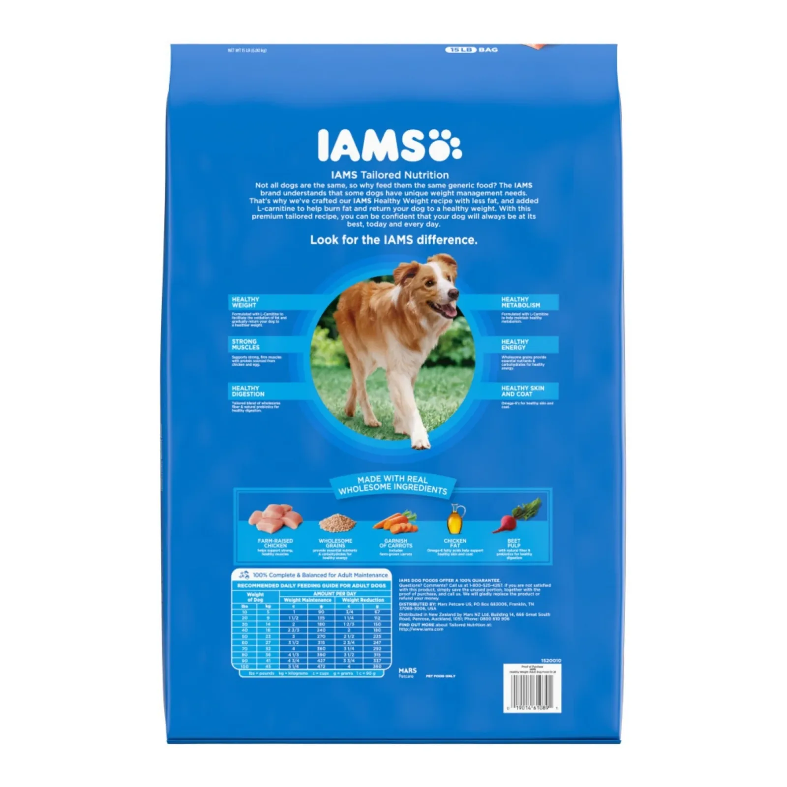 IAMS Healthy Weight Adult Dry Dog Food Chicken 15 lb - Image 2