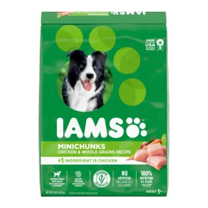 IAMS Minichunks Small Kibble High Protein Adult Dry Dog Food Real Chicken 15 lb