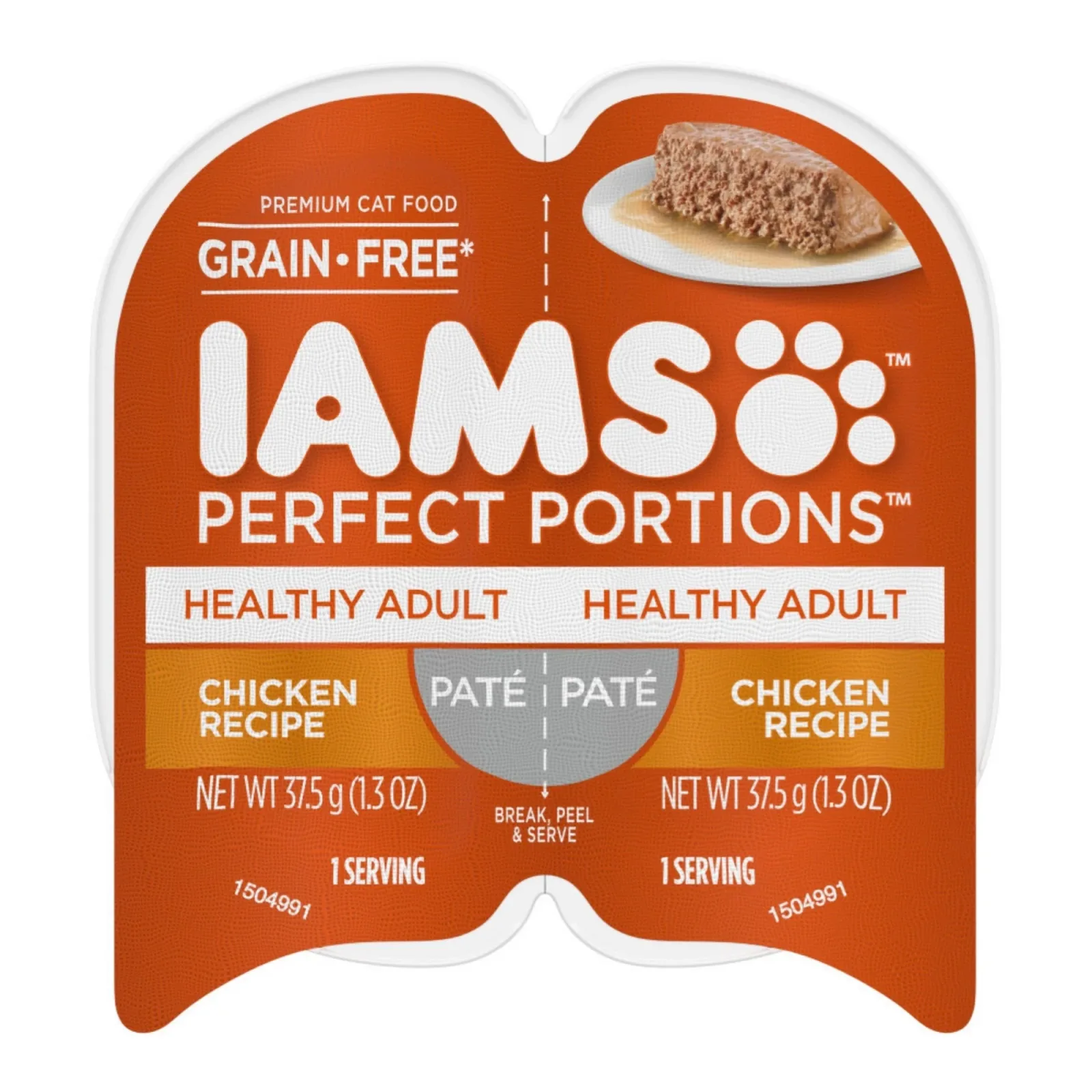 IAMS Perfect Portions Grain-Free Healthy Paté Adult Wet Cat Food Chicken, 2.6 oz each, Case of 24