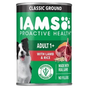 Iams Proactive Health Adult Lamb and Rice Classic Ground Wet Dog Food, 13 oz.