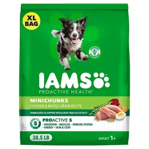 Iams ProActive Health MiniChunks Adult Chicken and Whole Grain Recipe Dry Dog Food, 38.5lb