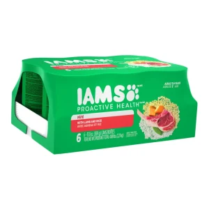IAMS Proactive Health Paté Adult Wet Dog Food Pate with Lamb & Rice, 13 oz each, Case of 6