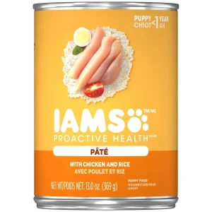 IAMS Proactive Health Paté Puppy Wet Dog Food Pate with Chicken & Rice 13.2 oz