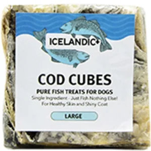 Icelandic+ Cod Skin Cubes - Omega-3 Rich Natural Dog Chew, 12-Count