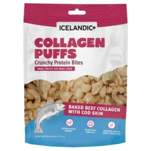 Icelandic+ Collagen Puffs Baked Beef Collagen w/ Cod Skin Small Dog Treats