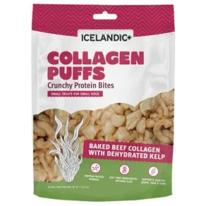 Icelandic+ Collagen Puffs Baked Beef Collagen w/ Dehydrated Kelp Small Dog Treats