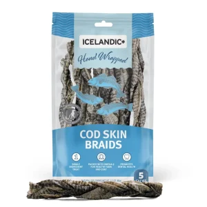 Icelandic Dog Cod Skin Braided, 7 in 5-Count