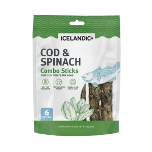 Icelandic Dog Cod & Spinach Combo Sticks, 2 oz