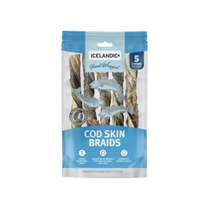 Icelandic+ Hand Wrapped Cod Skin Braids for Dogs