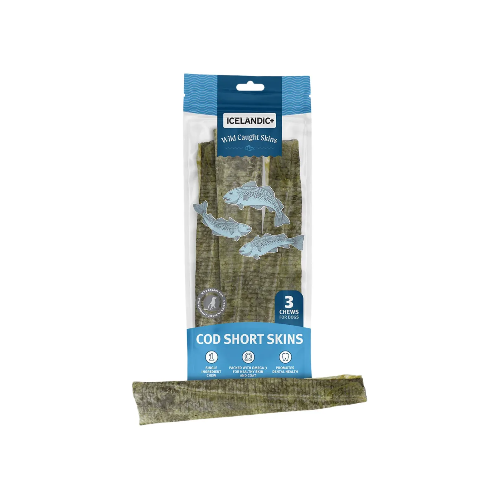 Icelandic+ Wild-Caught Cod Short Skins for Dogs