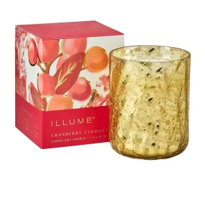 Illume Cranberry Currant Small Crackle Glass Candle