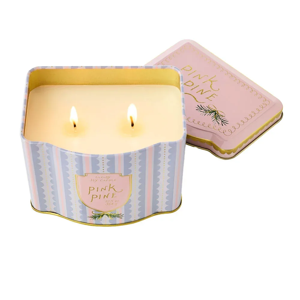 Illume Pink Pine Printed Tin Candle - Image 2