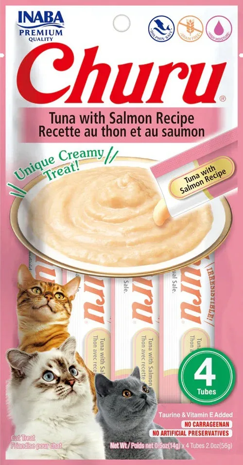 Inaba Cat Churu Puree Tuna Salmon 0.52 oz/6 ct