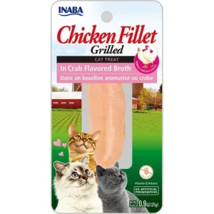 Inaba Cat Grill Fil Chicken/Crab Broth, 0.9 oz/6 ct