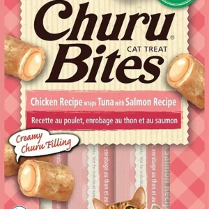 Inaba Churu Bites Chicken Wrap with Tuna & Salmon Filling Cat Treats 6 ct/1.05 oz