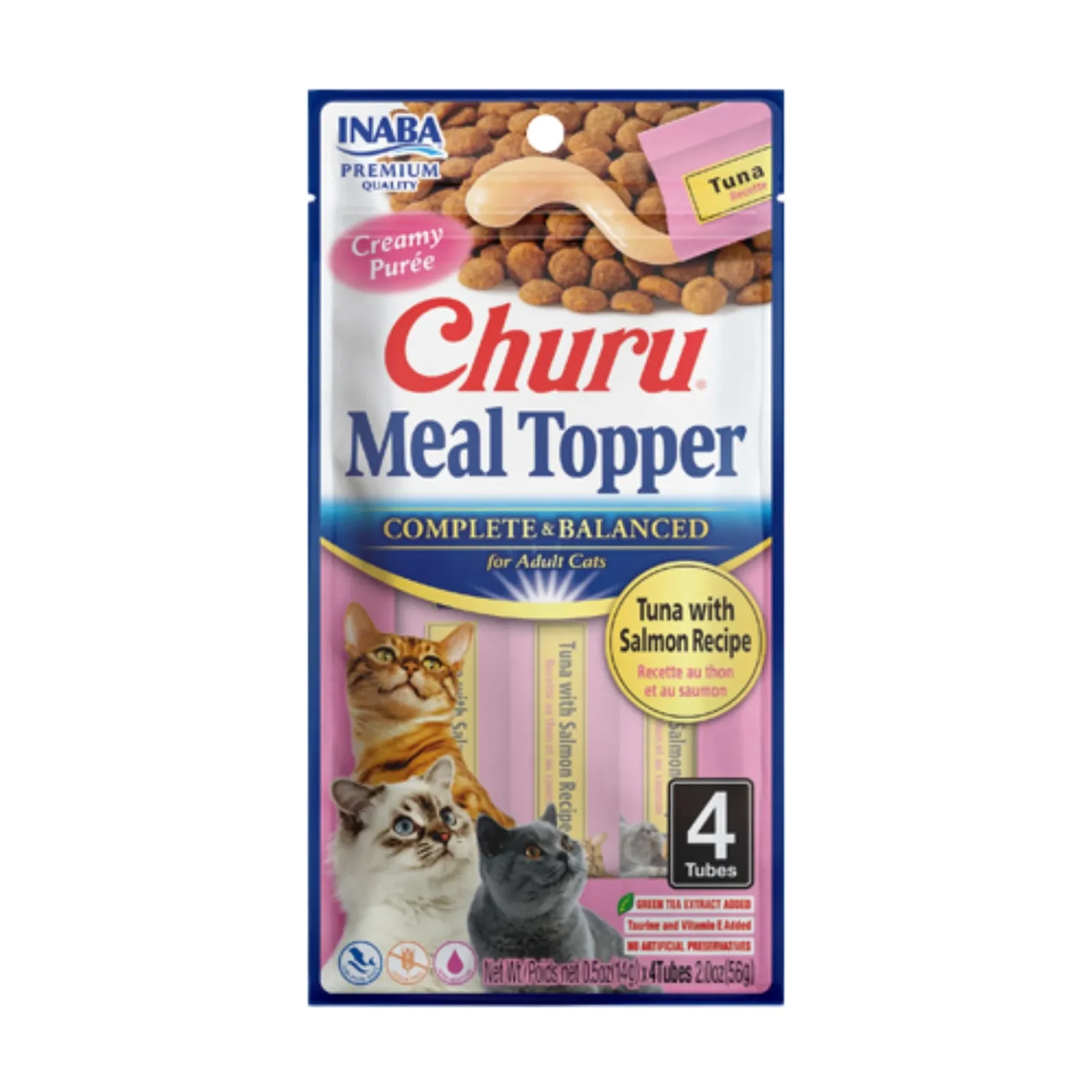 Inaba Churu Complete & Balanced Cat Food Topper - Tuna & Salmon, 2 oz each, Case of 6