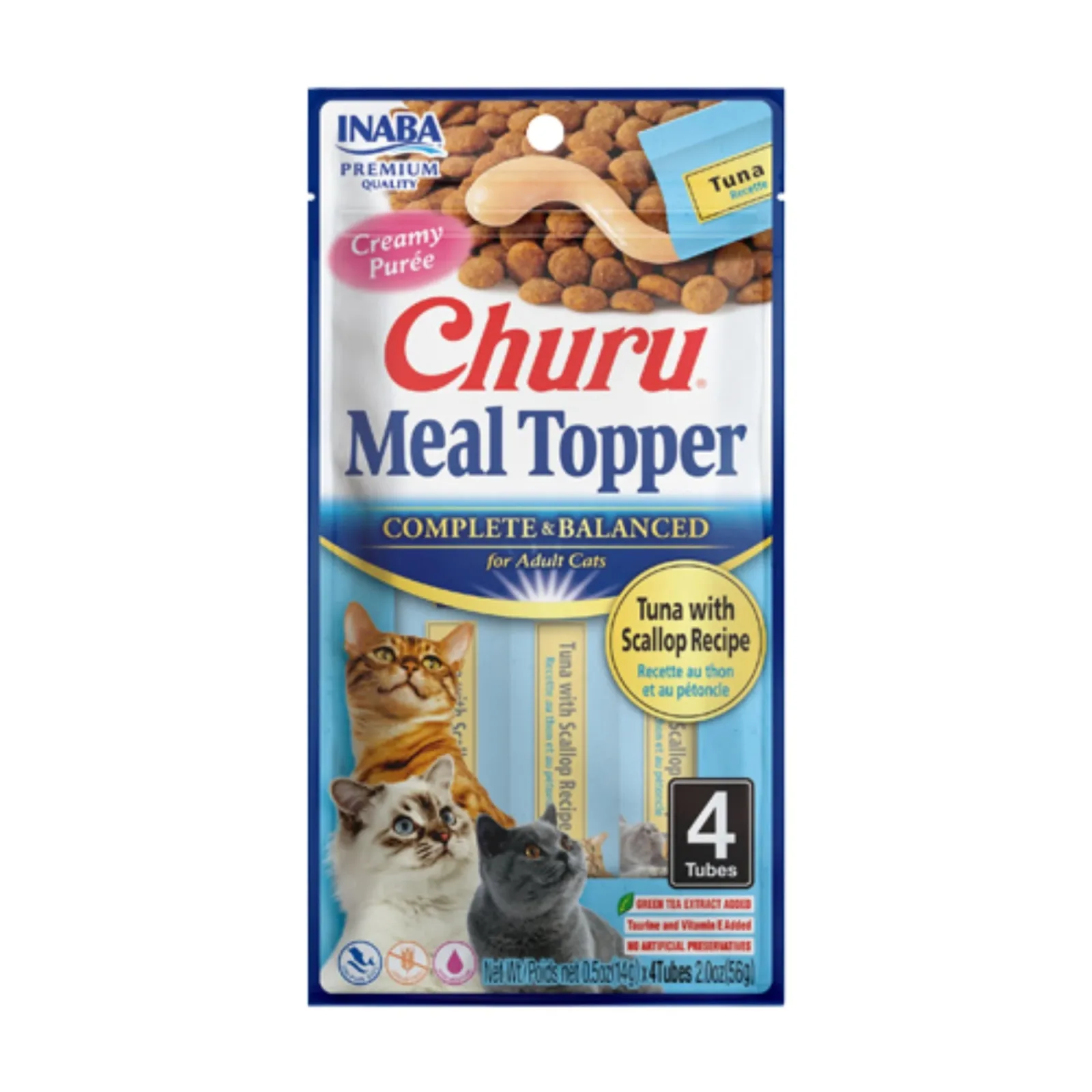 Inaba Churu Meal Topper Wet Cat Food Topper - Tuna & Scallop, 2 oz each, Case of 6