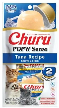 Inaba Churu Pop'N Serve Lickable Cat Treats - Tuna, 2.46 oz, 4 ct