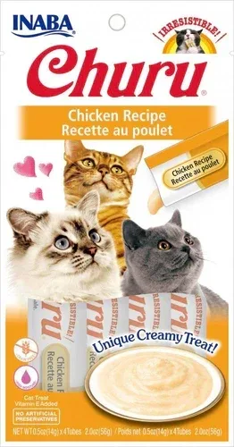 Inaba Churu Puree Cat Treats Chicken, 0.5 oz each, Case of 24