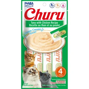 Inaba Churu Puree Cat Treats Tuna/Chicken .5 oz. 4 ct 6 ct