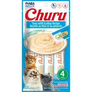 Inaba Churu Puree Cat Treats Tuna/Scallop, 0.5 oz each, Case of 24