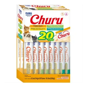 Inaba Churu Puree Cat Treats Variety Box Chicken, 0.5 oz each, Case of 20