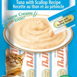 Inaba Churu Puree Cat Treats - Wild Tuna and Scallop, 0.52 oz Tubes, 6 ct