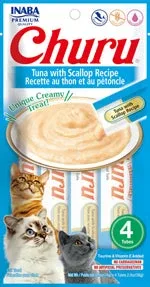 Inaba Churu Puree Cat Treats - Wild Tuna and Scallop, 0.52 oz Tubes, 6 ct - Image 2