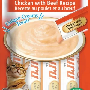Inaba Churu Puree Chicken & Beef Lickable Cat Treats 6 ct/2 oz