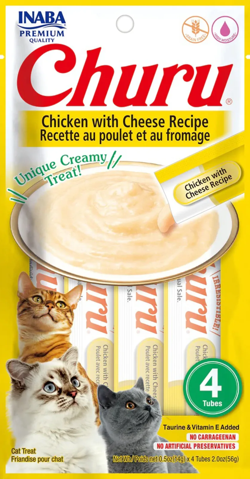 Inaba Churu Puree Chicken & Cheese Lickable Cat Treats 6 ct/0.52 oz