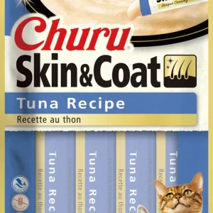 Inaba Churu Puree Skin and Coat Cat Treats - Wild Tuna, 2 oz Tubes, 6 ct
