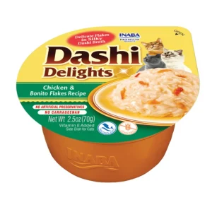 Inaba Dashi Delight Cat Food Topper - Chicken and Bonito Flakes, 2.5 oz each, Case of 6