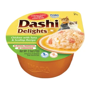 Inaba Dashi Delight Cat Food Topper - Chicken, Tuna and Scallop, 2.5 oz each, Case of 6